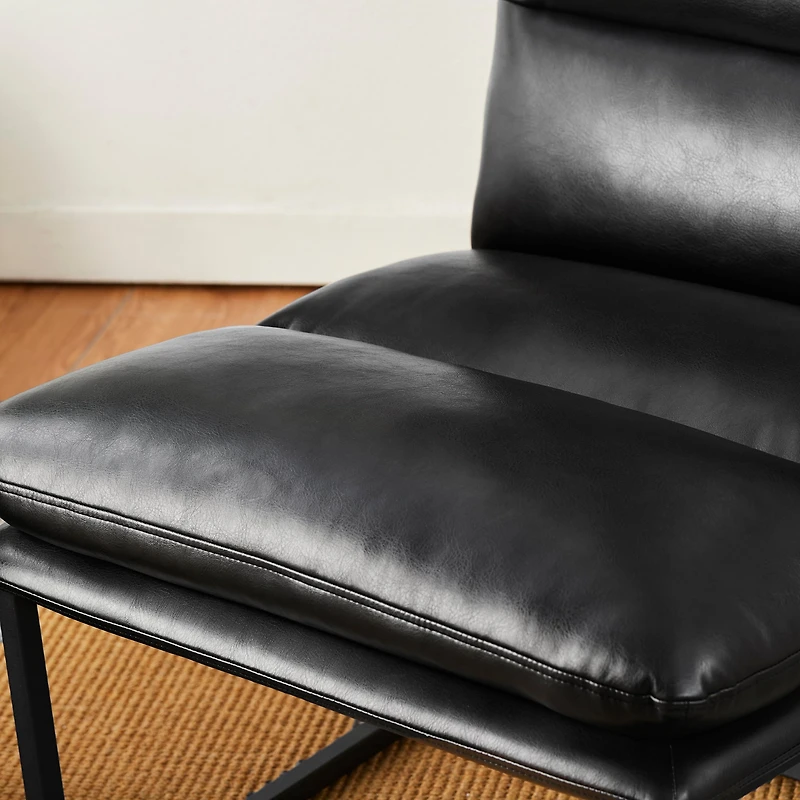 Glitzhome® Modern Thick Leatherette Accent Chair
