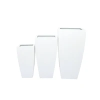 White Modern Planter, Set of 3" 30", 25", 20"