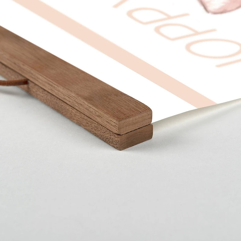 Hoppy Easter Gnome Blush 12" x 18" Teak Hanging Canvas