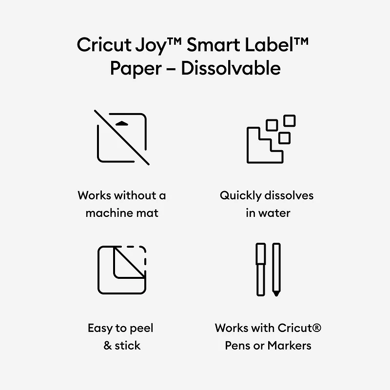 Cricut Joy™ Smart Label™ 5.5" x 3ft. Dissolvable Paper, White
