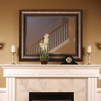 Head West Copper Distressed 30.5" x 36.5" Framed Beveled Accent Vanity Mirror