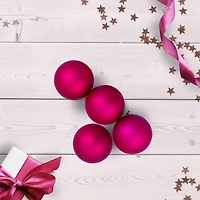 60ct. 2.5" Matte Magenta Plink Shatterproof Christmas Ball Ornaments