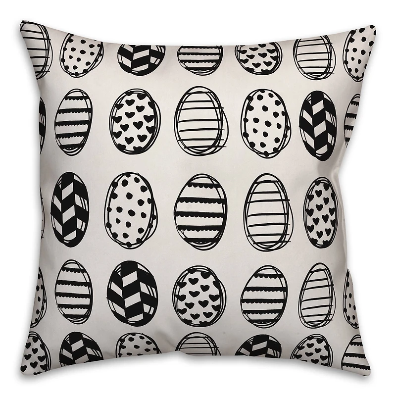 Black & White Egg Pattern Throw Pillow