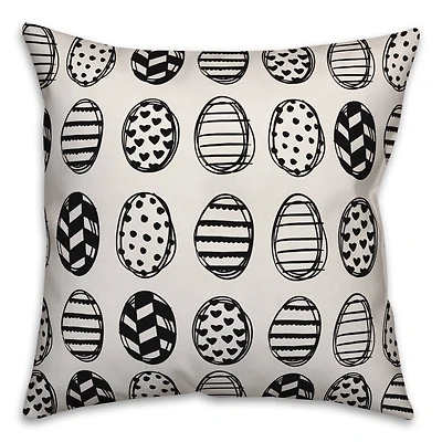 Black & White Egg Pattern Throw Pillow