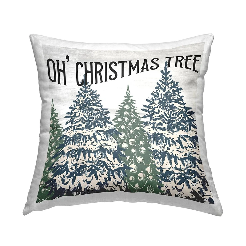 Stupell Industries Oh Christmas Tree Holiday Ornament Throw Pillow