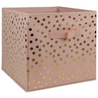 DII® 11" Millennial Pink & Gold Dots Non-Woven Fabric Cubes, 2ct.