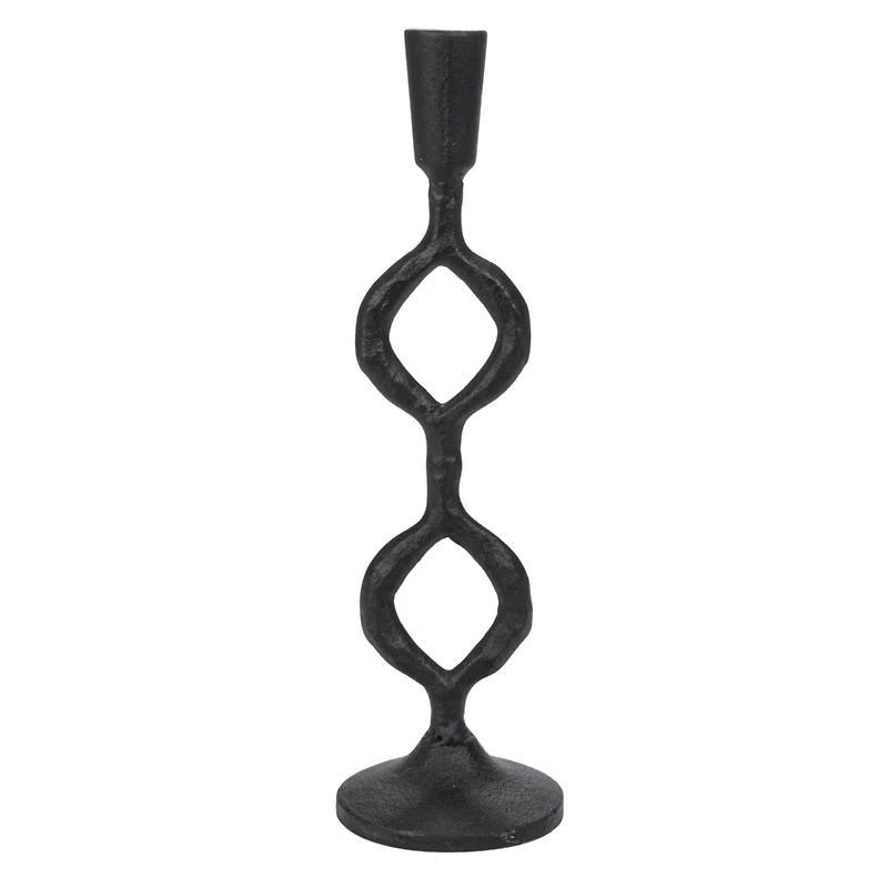 Hello Honey® Black Decorative Cast Metal Taper Candle Holder