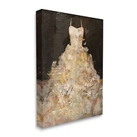 Stupell Industries Detailed Evening Gown Dress Text Collage Butterflies Canvas Wall Art