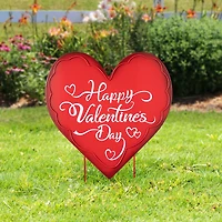 Glitzhome® 24" Metal Happy Valentine's Day Heart Yard Stake