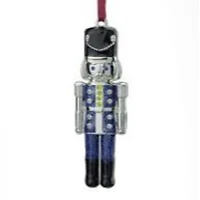 3.75" Shiny Silver And Blue Nutcracker Crystal Embellished Ornament