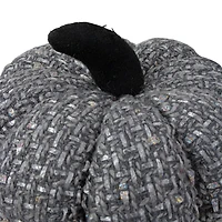 7.5" Gray Knitted Fall Harvest Tabletop Pumpkin