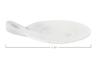 Hello Honey® 7.5" White Marble Dish with Handle