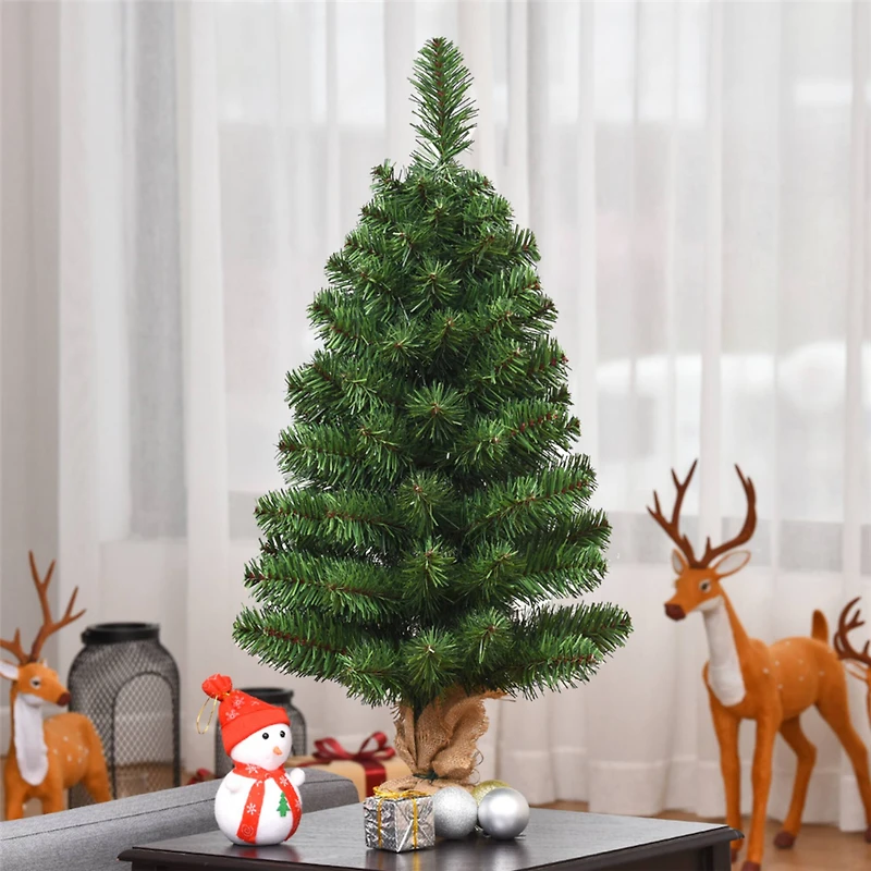 3ft. Unlit Green Pine Artificial Christmas Tree with Burlap Base