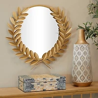 CosmoLiving by Cosmopolitan Gold Metal Leaf Wall Mirror 23" x 2" x 23"