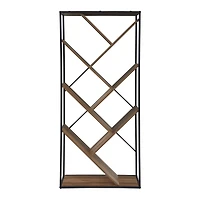 Walker Edison 68" Reclaimed Barnwood V Bookshelf