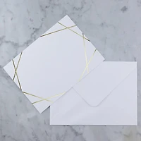 9 Packs: 40 ct. (360 total) White & Gold Foil Flat Cards & Envelopes by Recollections™, 5" x 7"