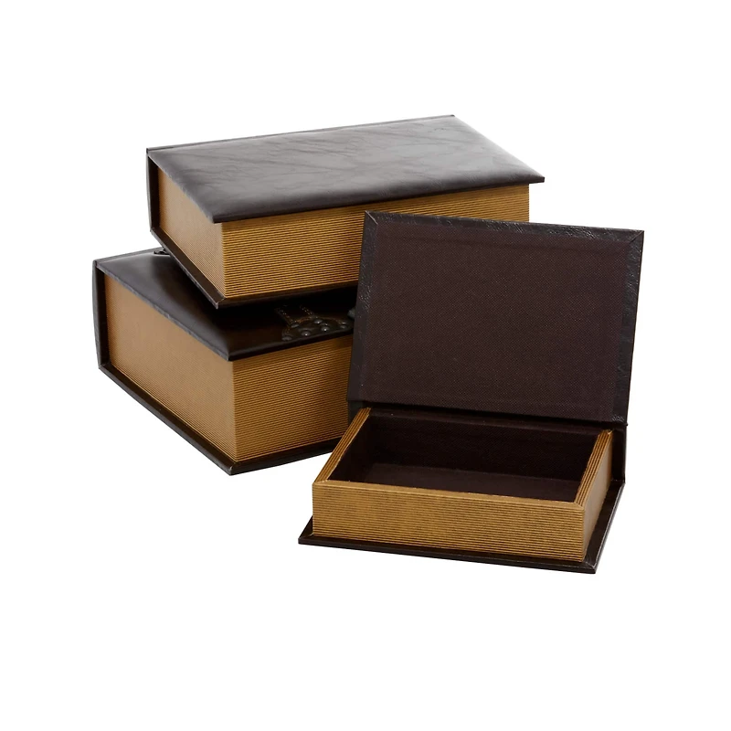 Dark Brown Traditional Wood Box Set