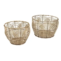 Hello Honey® Natural Handmade Decorative Rattan Basket Set