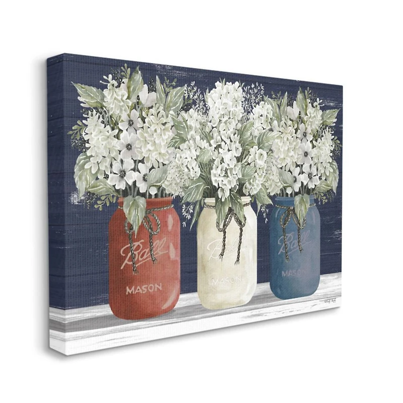 Stupell Industries Americana Floral Bouquets Rustic Flowers Country Pride Canvas Wall Art