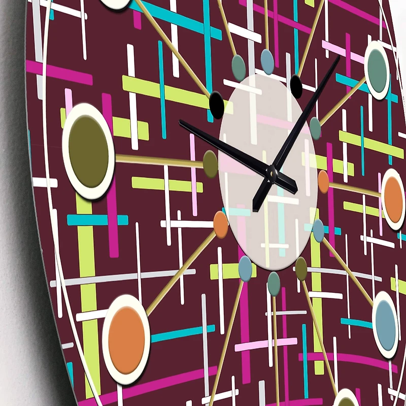 Designart 'Retro Abstract Design Xiv Mid-Century Modern Wall Clock