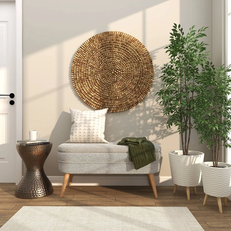 The Novogratz Brown Overlapping Reclaimed Wood Wall Décor