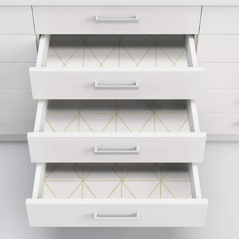 Wallpops White & Gold Get In Line Peel & Stick Wallpaper