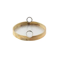 Brown Mango Wood Traditional Tray Set