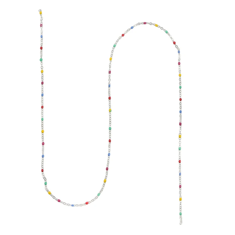 18" Rhodium Enamel Cable Chain by Bead Landing™