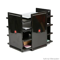 Mind Reader Black 4-Tier Desktop Document & Folder Tray Organizer