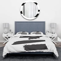 Designart 'Black and White Geometric Company I' Geometric Bedding Set