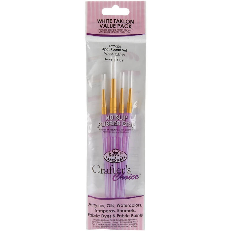 Royal & Langnickel® Crafter's Choice™ White Taklon Brush Set