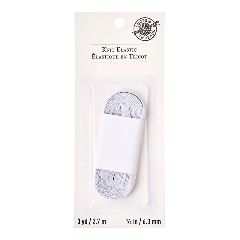 12 Pack: 1/4" White Knit Elastic by Loops & Threads™