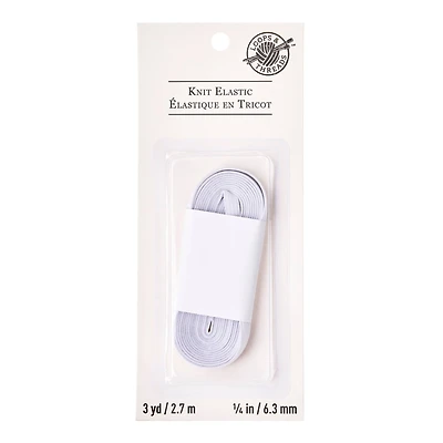 12 Pack: 1/4" White Knit Elastic by Loops & Threads™