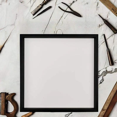 12" x 12" White Plaque with Black Wood Frame by Make Market®