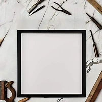 12" x 12" White Plaque with Black Wood Frame by Make Market®