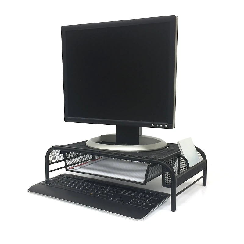 Mind Reader Metal Mesh Monitor Stand & Desk Organizer