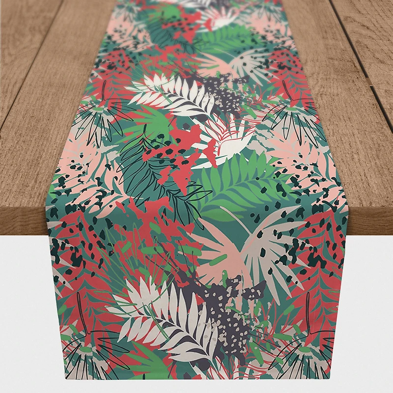 Jungle Foliage Outdoor Table Runner