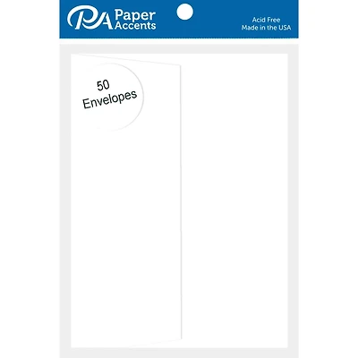 PA Paper™ Accents 5.25" x 7.25" White Envelopes, 50ct.