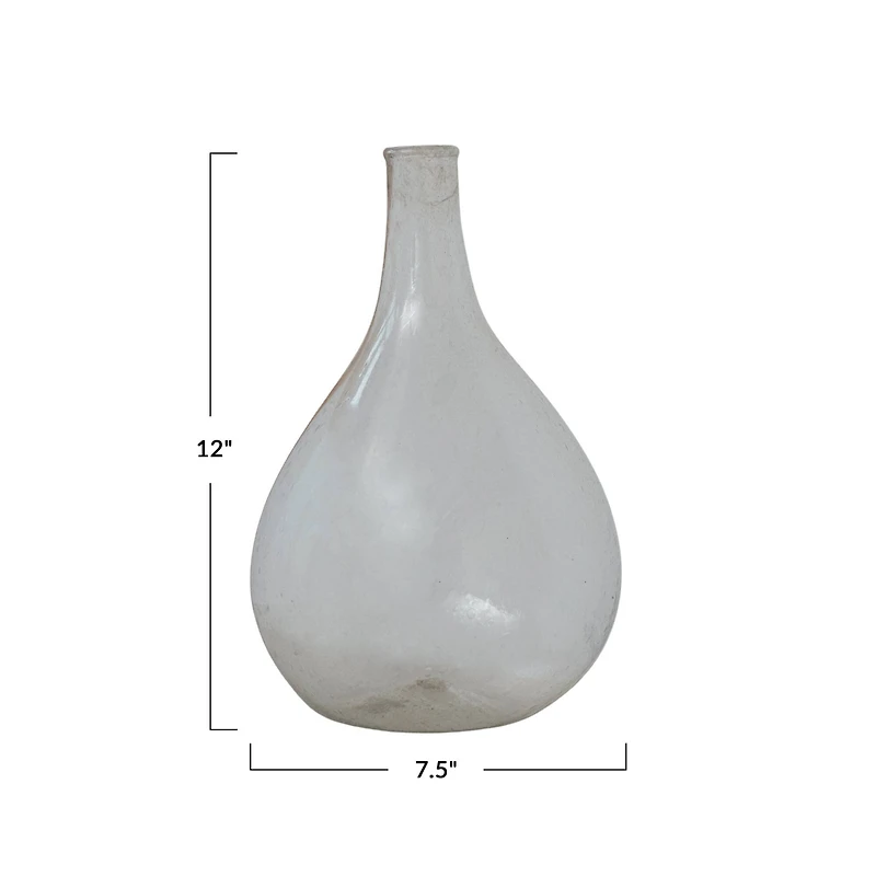 Hello Honey® 12" Clear Large Timeless Elegance Glass Bottle Vase