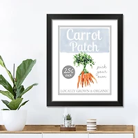 Carrot Patch Sign 5 16" x 20" Black Framed Print Under Plexiglass