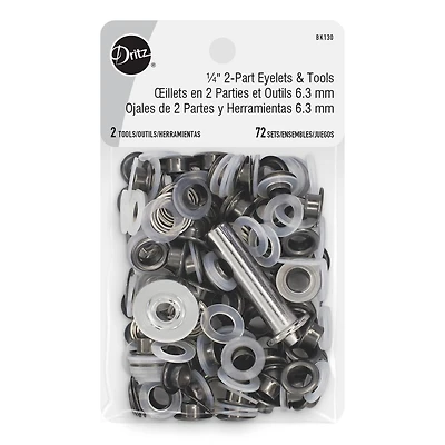 Dritz® Gray 1/4" 2-Part Eyelets & Tools, 72 Sets