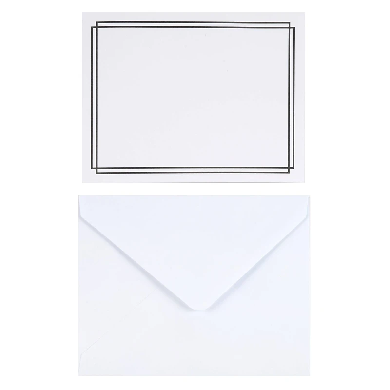 6 Packs: 40 ct. (240 total) 4.25" x 5.5" Black Border Flat Cards & Envelopes by Recollections™