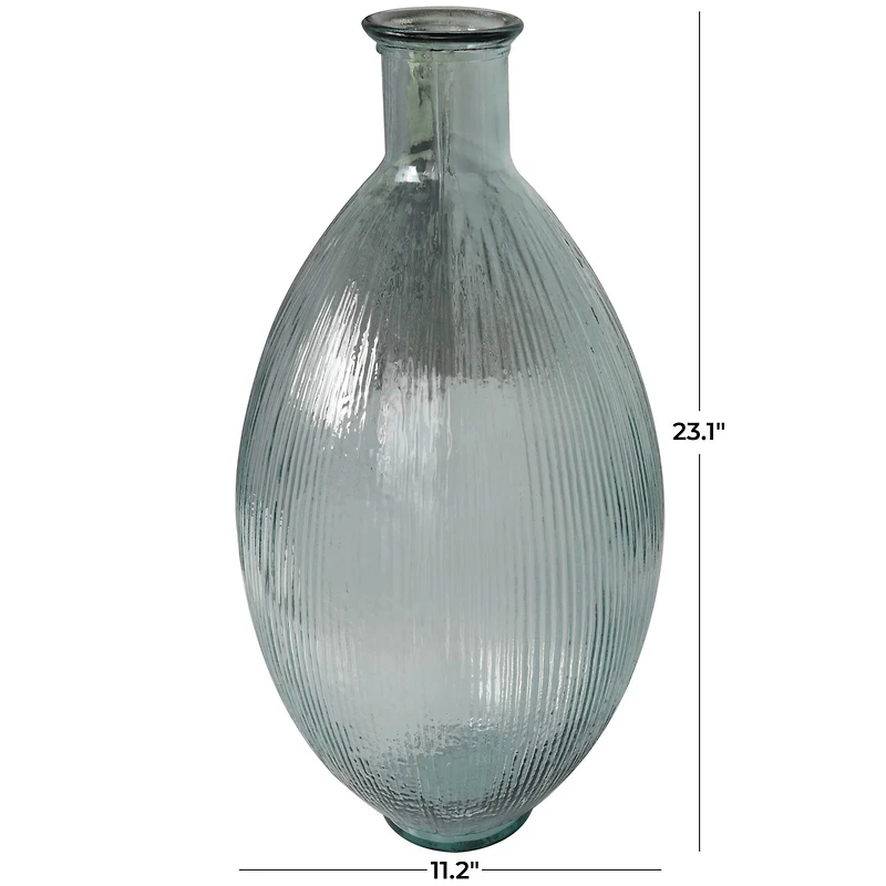 23" Clear Ribbed Spanish Bottle Vase