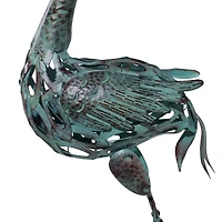Set of 2 Green Metal Coastal Garden Sculpture, 40", 38"