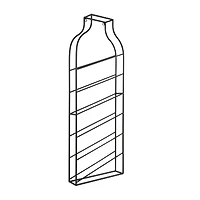 13" x 35" Black Metal Bottle Shape Wall Wine Rack