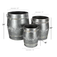 Metal Farmhouse Planter Set 16", 20" & 24"
