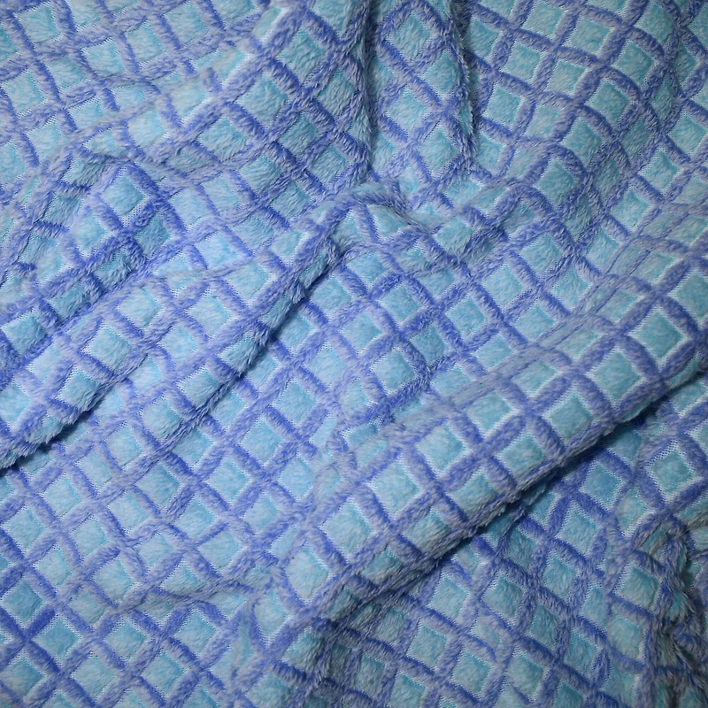 Feldman Blue Lattice Minky Fabric