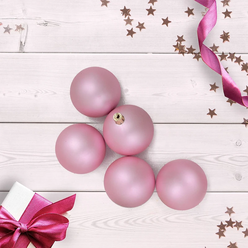 60ct Matte Bubblegum Pink Shatterproof Ball Ornaments