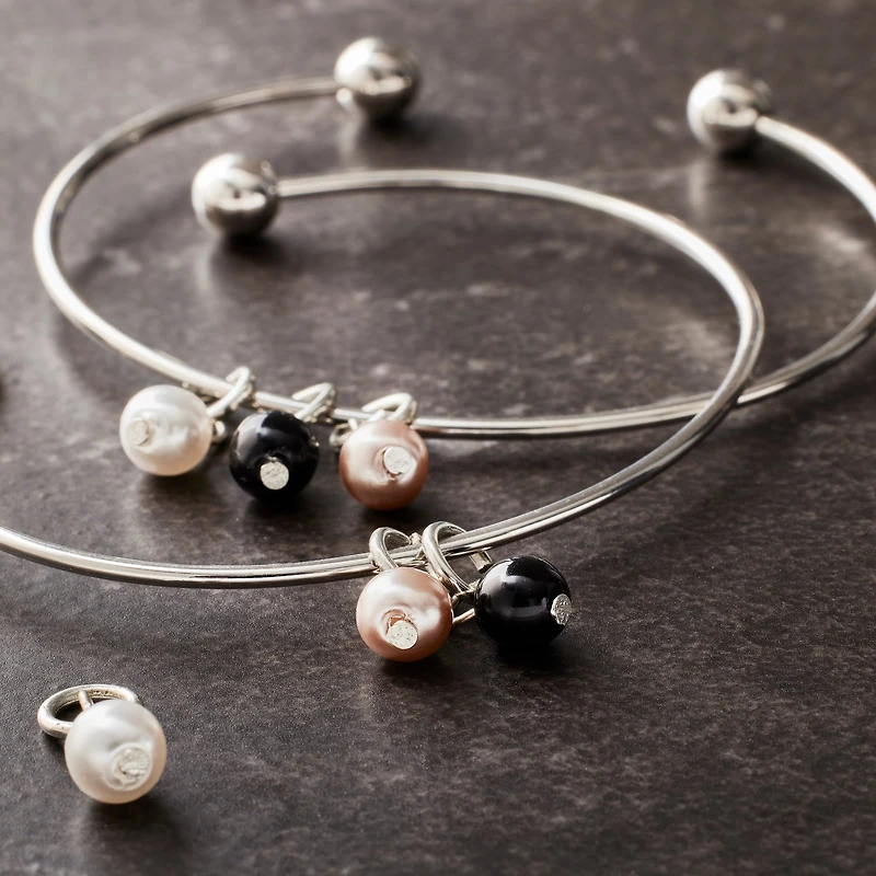 12 Packs: 12 ct. (144 total) Charmalong™ Pearl Drop Charms by Bead Landing™