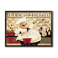 Stupell Industries Home is the Kitchen Chef Framed Wall Art